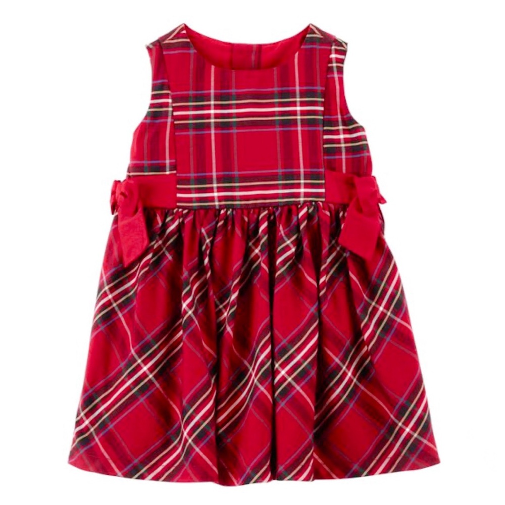 Brand New Baby Girl Plaid Sateen Holiday Dress with Diaper Cover, 6 Months, NWT